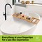 JumblWare Bamboo Bathtub Caddy, 43" x 9.8" x 1" Wooden Bath Tray with Handles & Extendable Sides